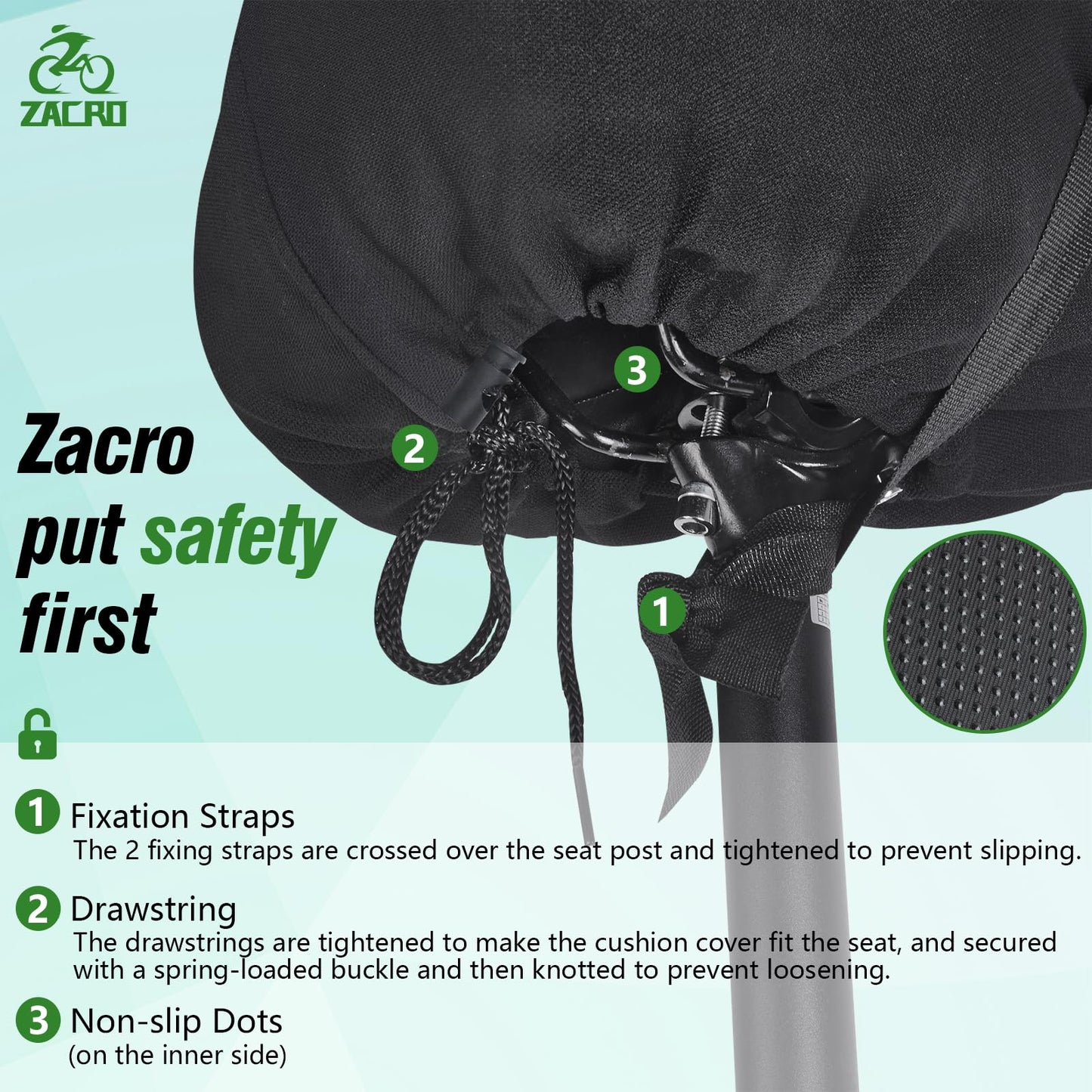 Bike Seat Cushion - Padded Gel Bike Seat Cover for Men & Women, Extra Padding Bicycle Saddle fit with Peloton/Spin Stationary Exercise/Mountain Road Cycling Bike