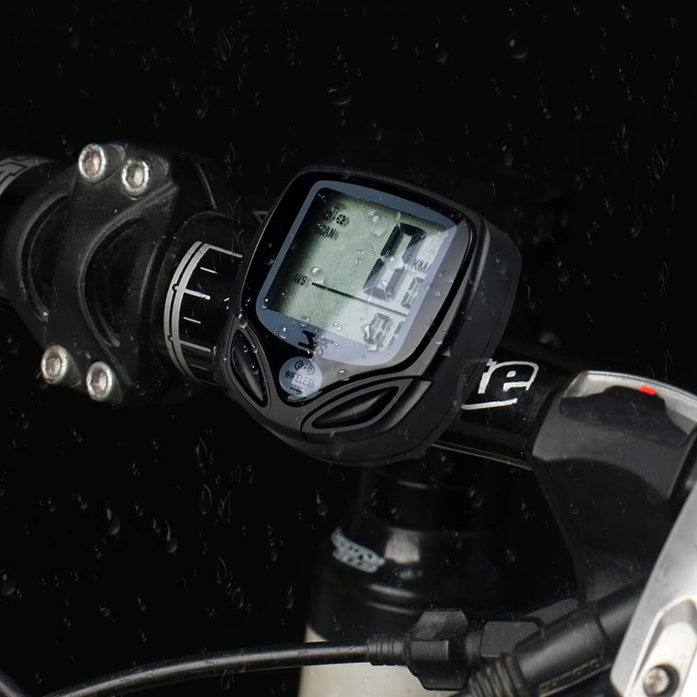 Bicycle Speedometer and Odometer Wireless Waterproof Cycle Bike Computer with LCD Display & Multi-Functions