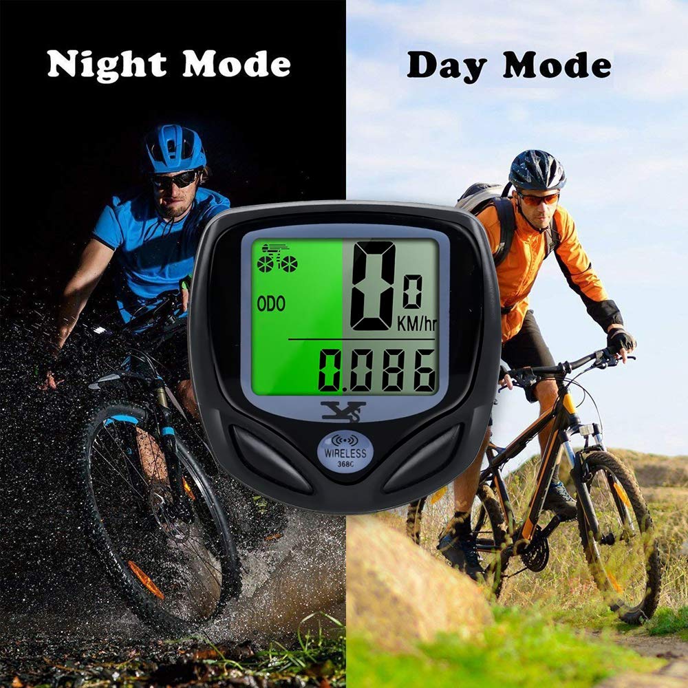 Bicycle Speedometer and Odometer Wireless Waterproof Cycle Bike Computer with LCD Display & Multi-Functions