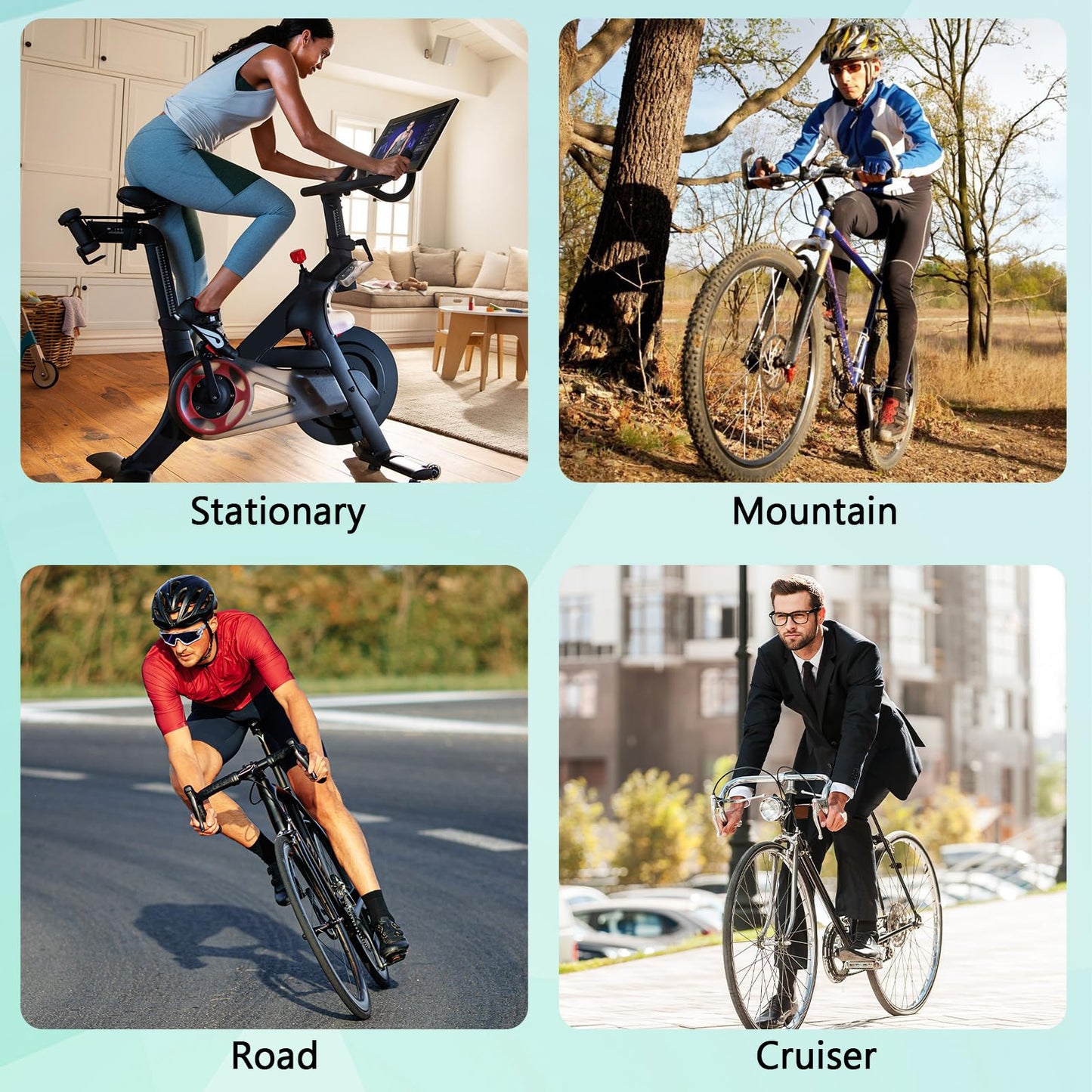 Bike Seat Cushion - Padded Gel Bike Seat Cover for Men & Women, Extra Padding Bicycle Saddle fit with Peloton/Spin Stationary Exercise/Mountain Road Cycling Bike