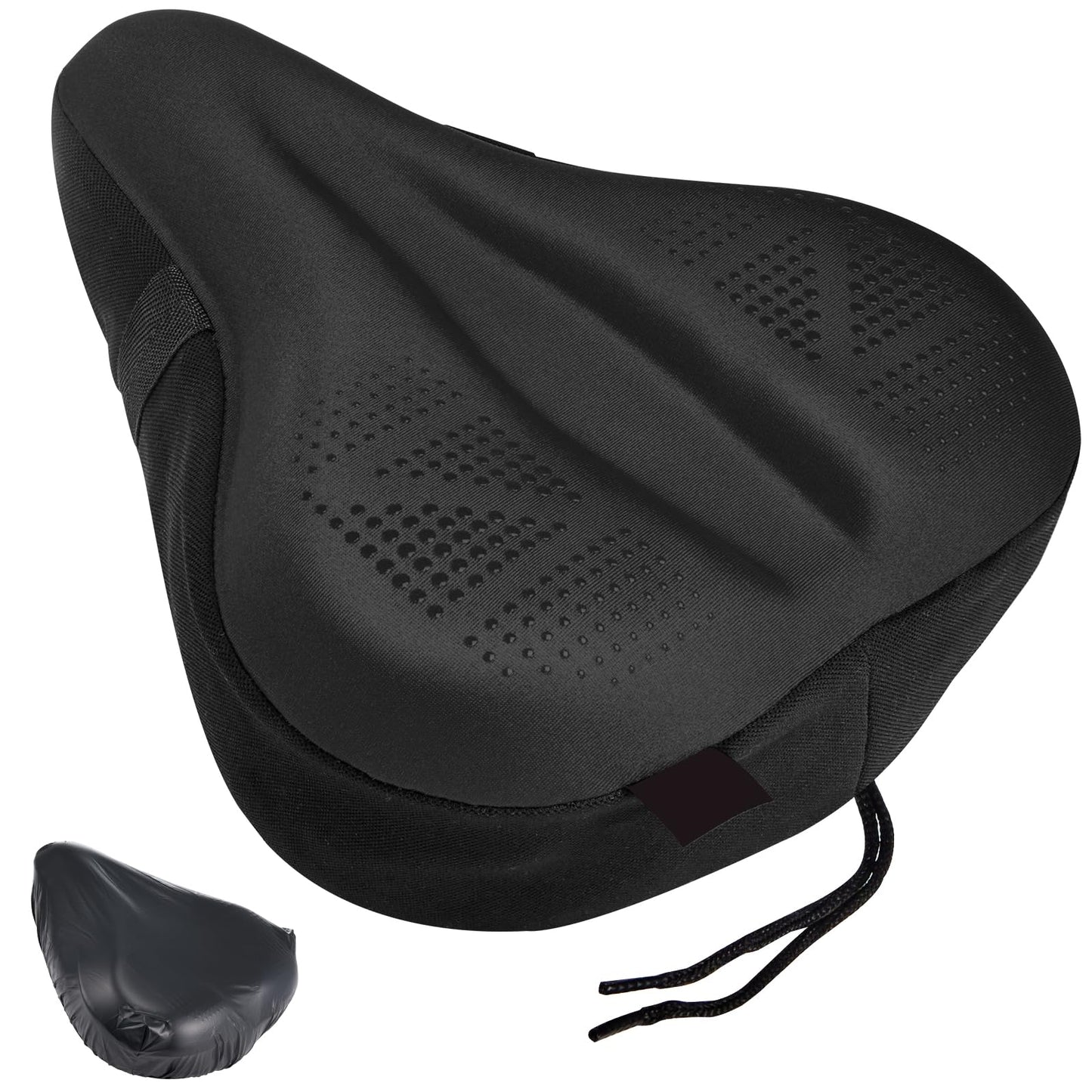 Bike Seat Cushion - Padded Gel Bike Seat Cover for Men & Women, Extra Padding Bicycle Saddle fit with Peloton/Spin Stationary Exercise/Mountain Road Cycling Bike